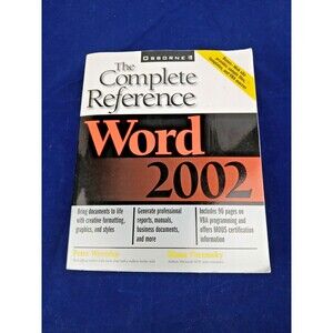 Word 2002 The Complete Reference Osborne Paperback Microsoft Office Manual Guide